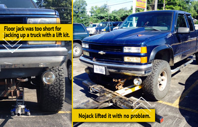no jack and truck with lift kit